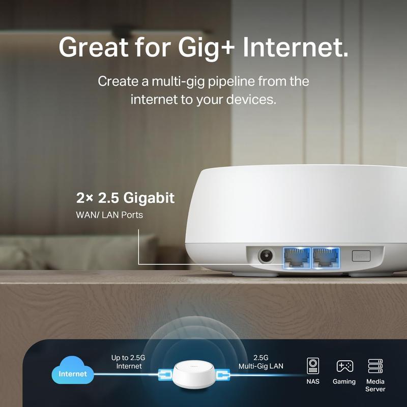 Sistema Wi-Fi TP-Link Deco BE3600 WiFi 7 Mesh 3,6 Gbps, pacote com